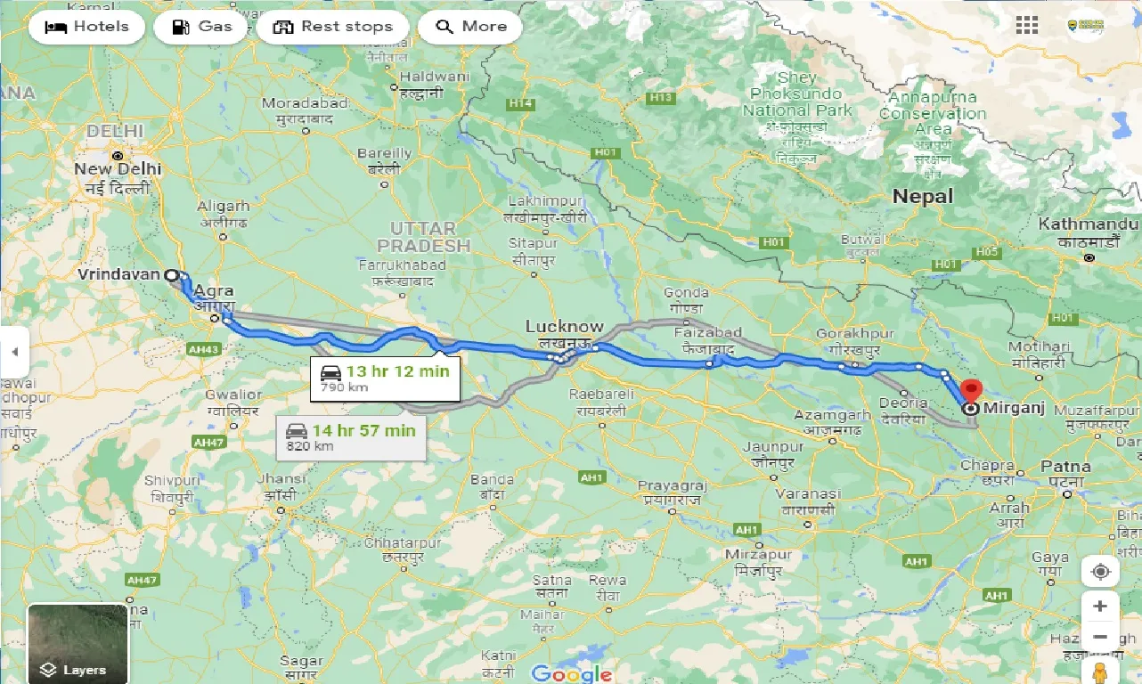 vrindavan-to-mirganj-taxi