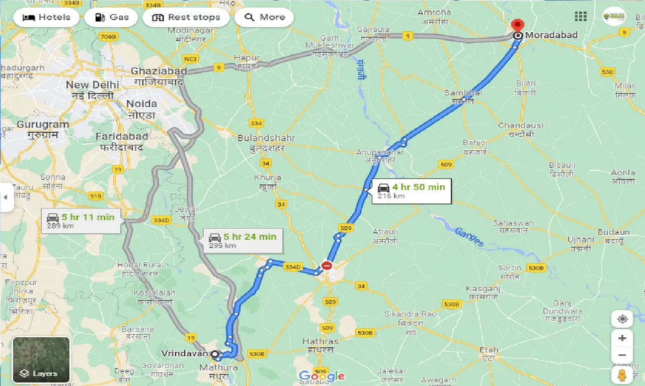vrindavan-to-moradabad-one-way
