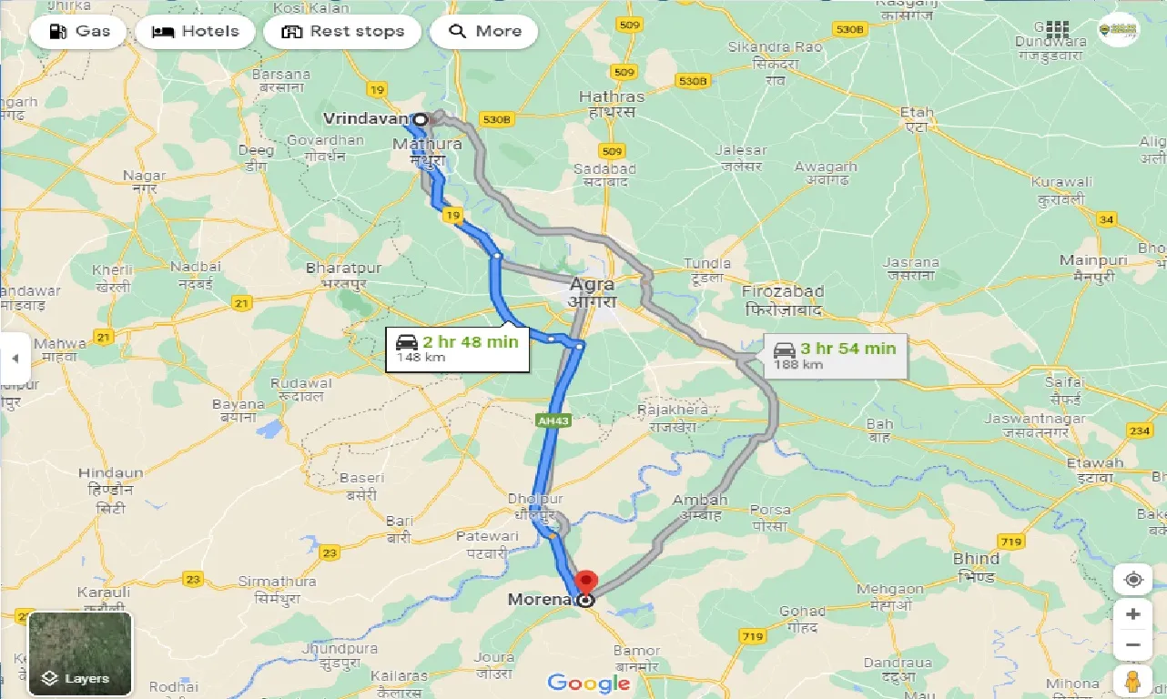 vrindavan-to-morena-one-way
