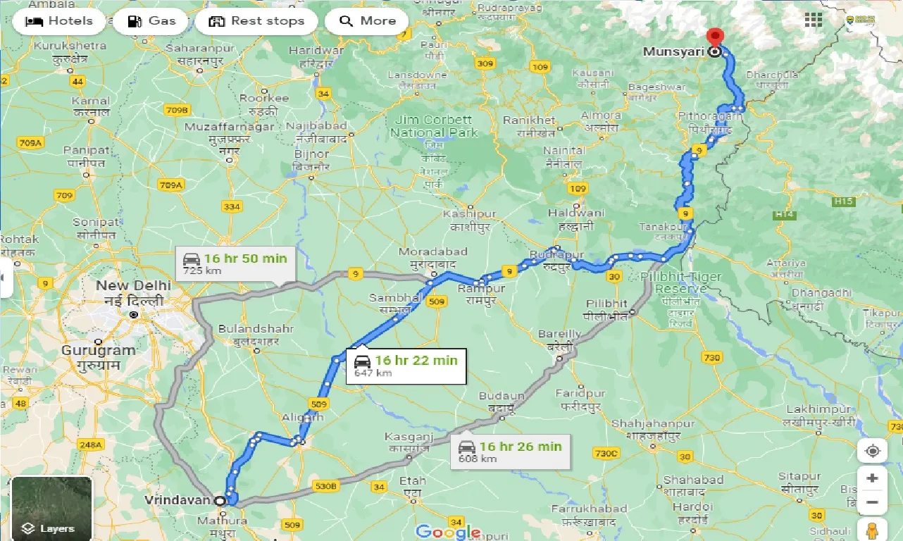 vrindavan-to-munsyari-one-way