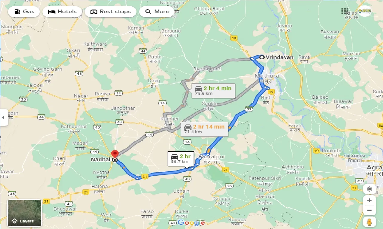 vrindavan-to-nadbai-taxi
