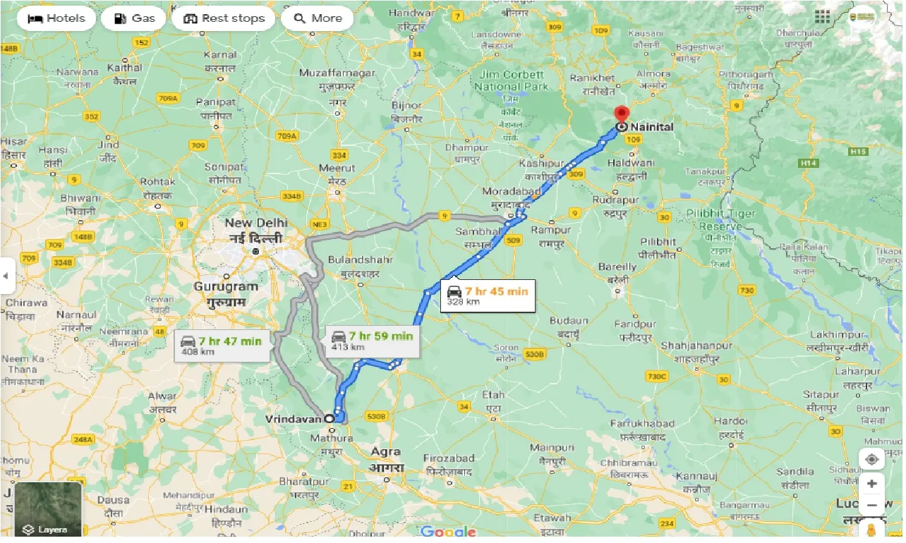 vrindavan-to-nainital-round-trip