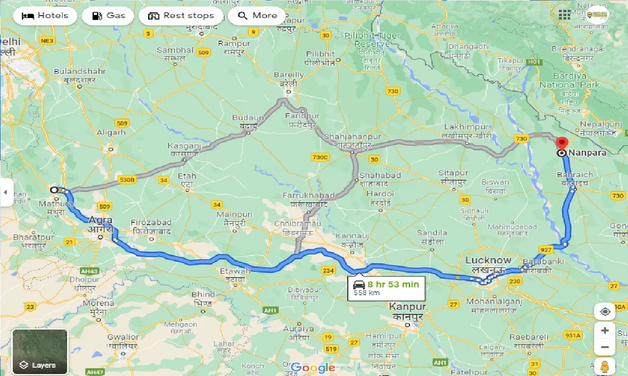 vrindavan-to-nanpara-one-way