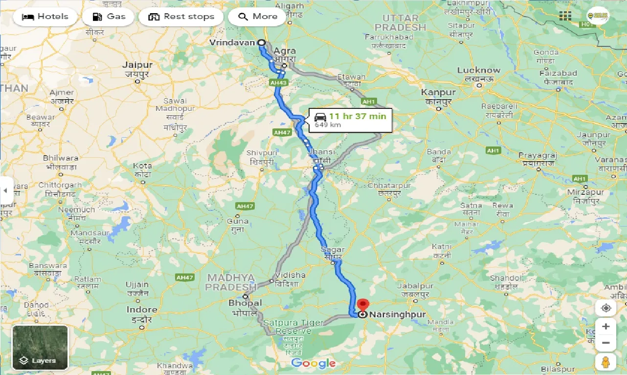 vrindavan-to-narsinghpur-taxi