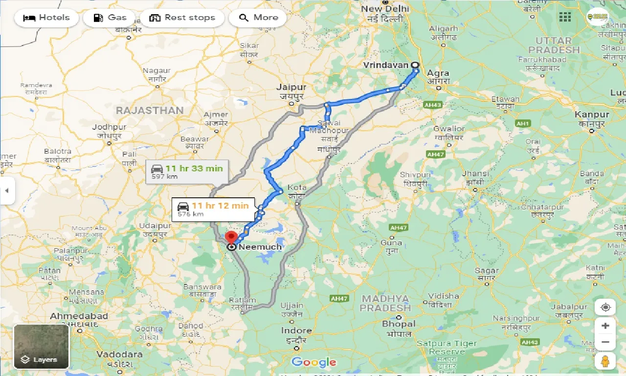 vrindavan-to-neemuch-taxi