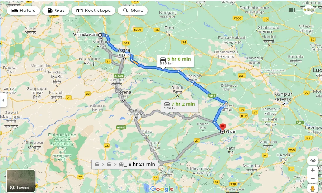 vrindavan-to-orai-one-way