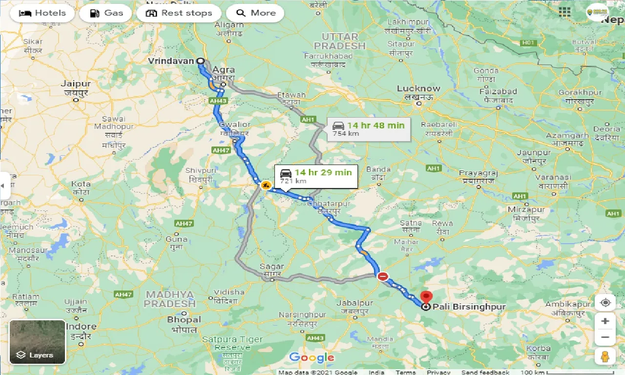 vrindavan-to-pali-birsinghpur-one-way