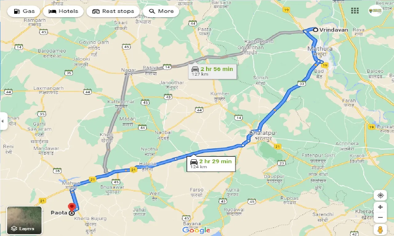 vrindavan-to-paota-one-way