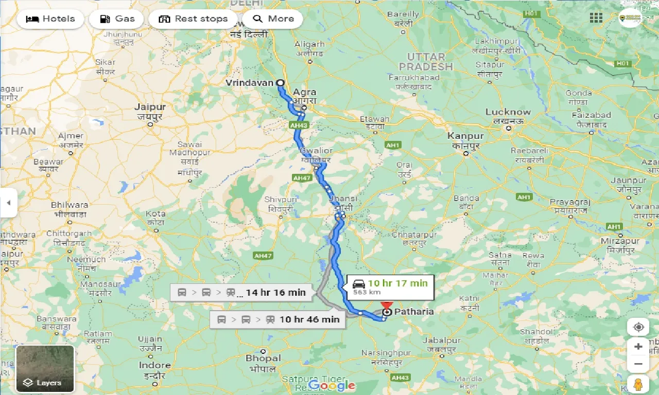 vrindavan-to-patharia-one-way