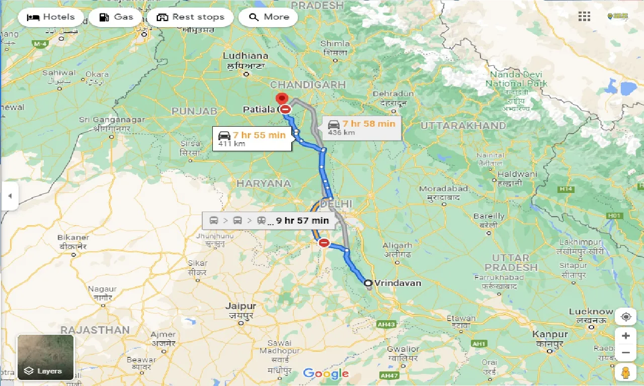 vrindavan-to-patiala-taxi