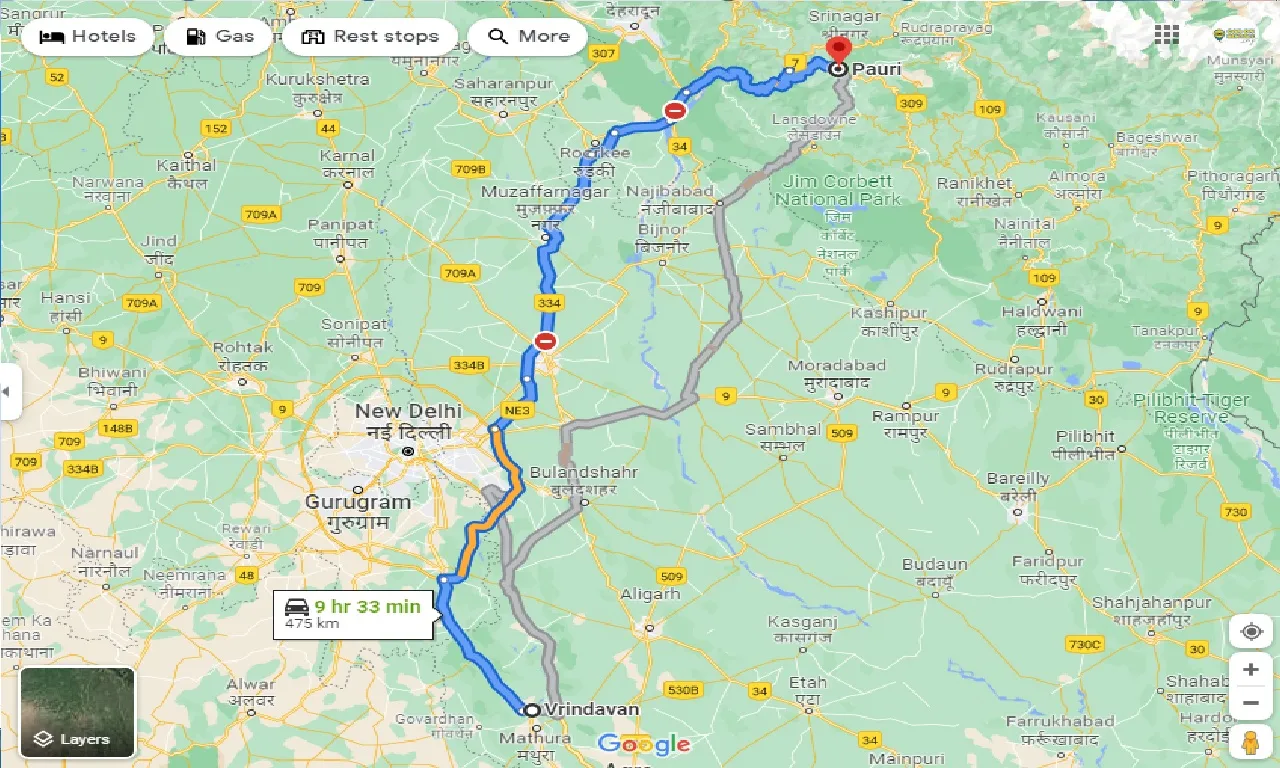 vrindavan-to-pauri-one-way