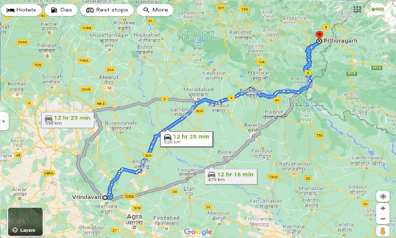 vrindavan-to-pithoragarh-one-way