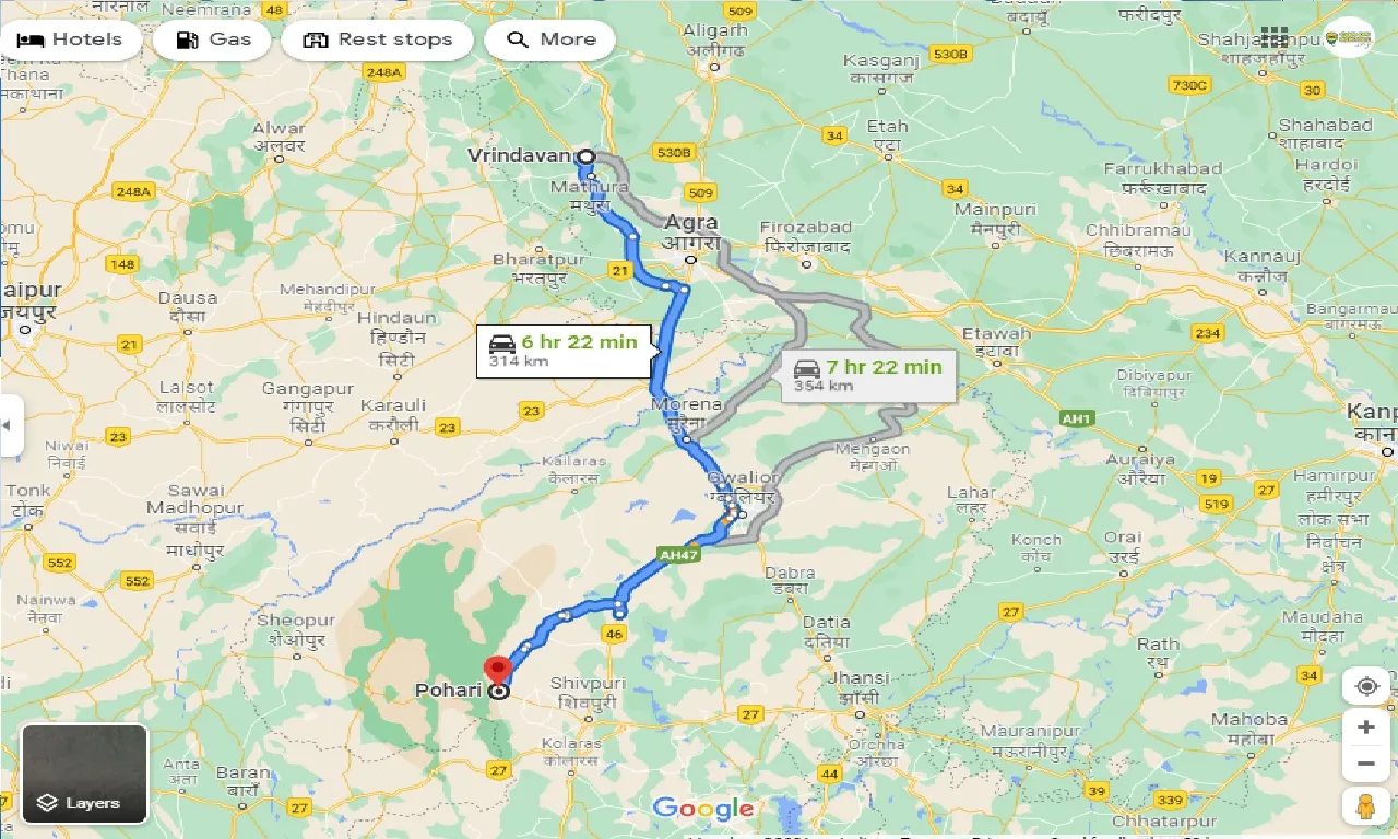 vrindavan-to-pohari-taxi