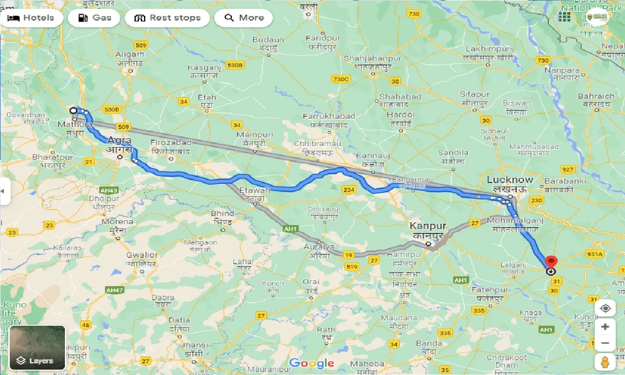 vrindavan-to-raebareli-taxi