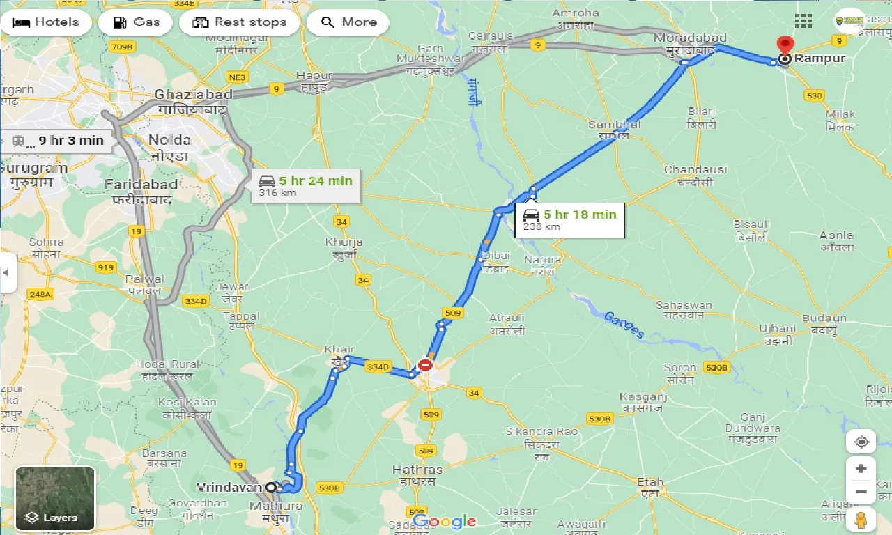 vrindavan-to-rampur-one-way