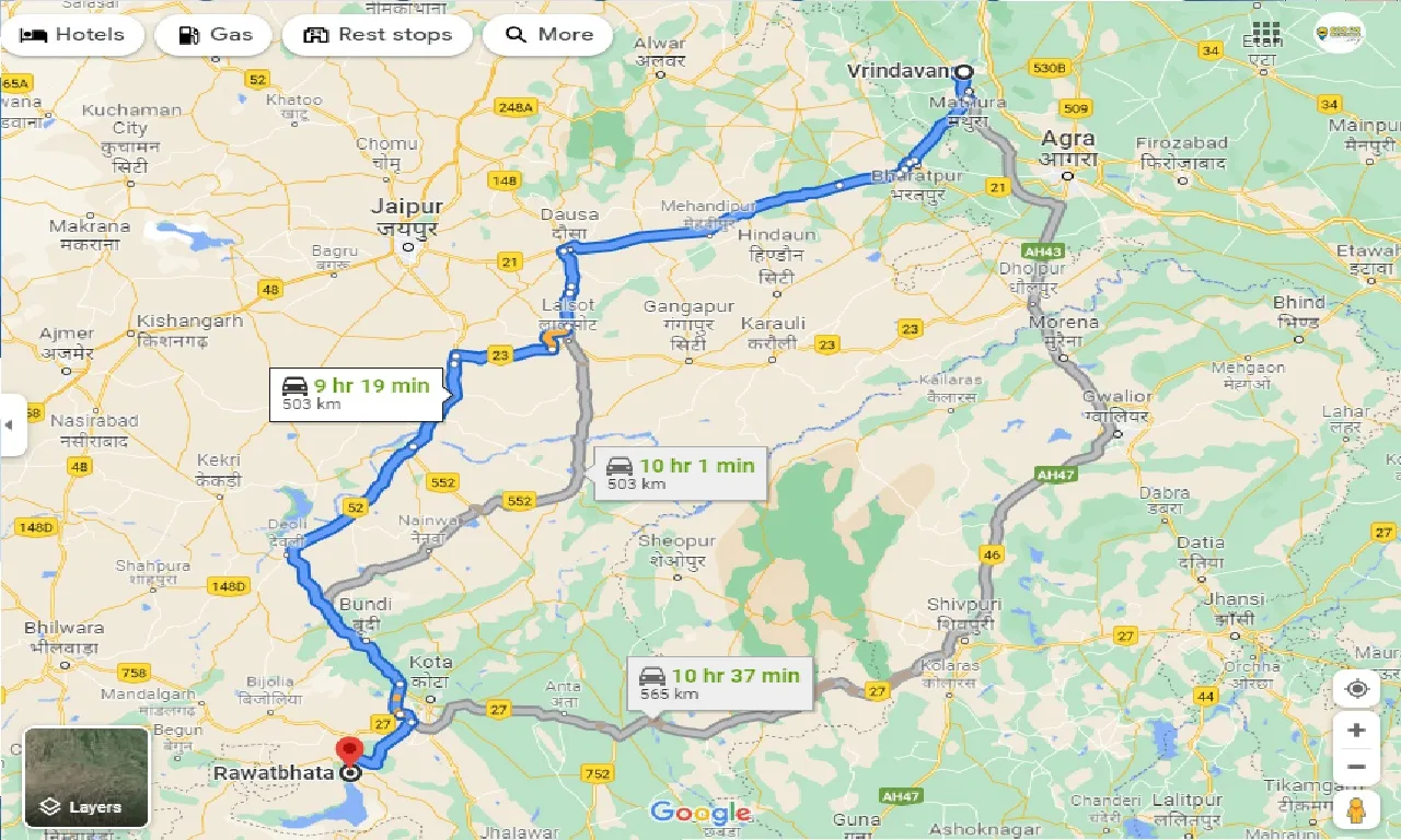 vrindavan-to-rawatbhata-taxi
