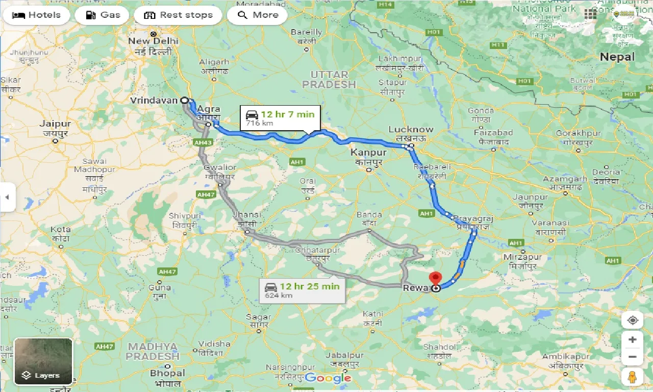vrindavan-to-rewa-one-way