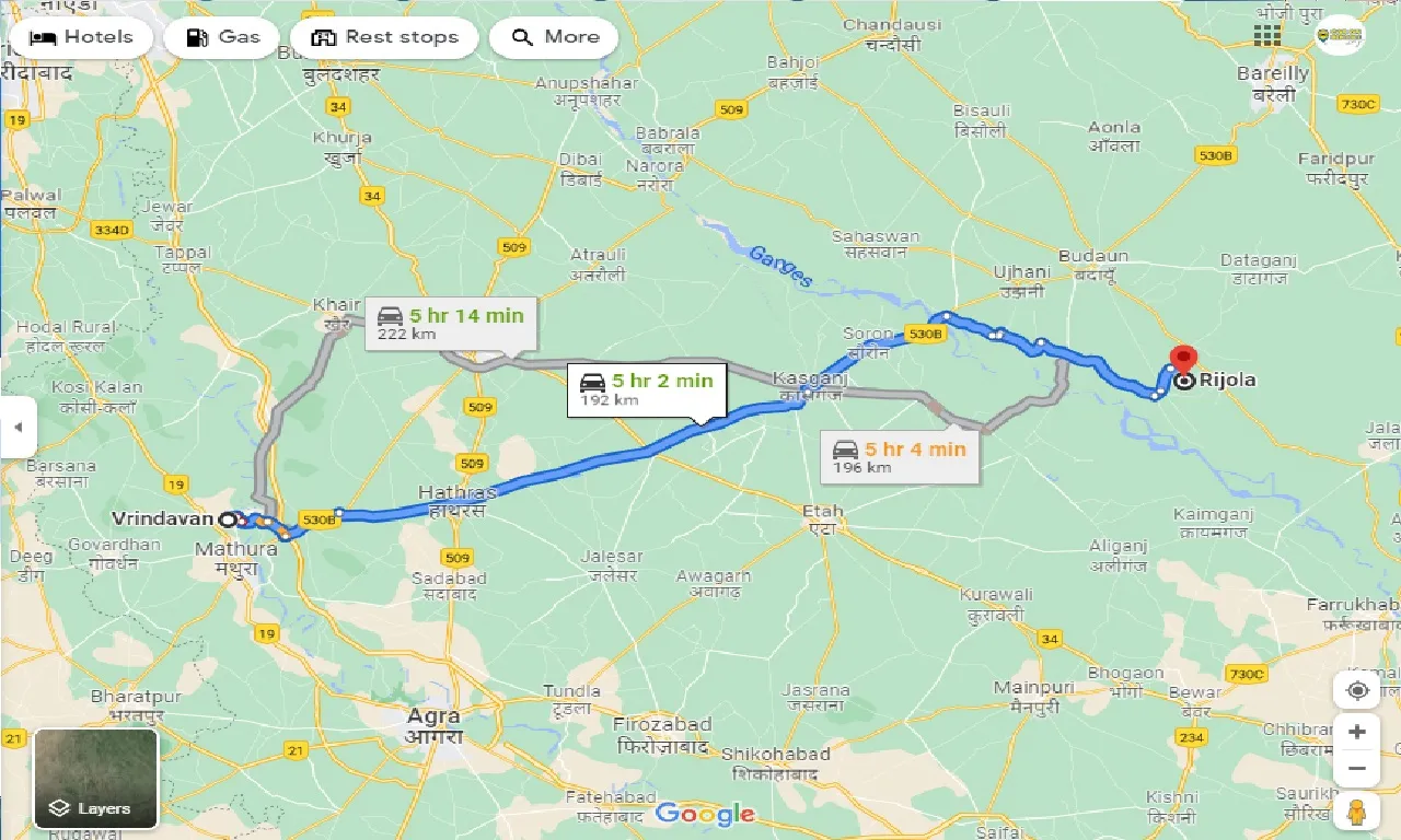 vrindavan-to-rijola-one-way