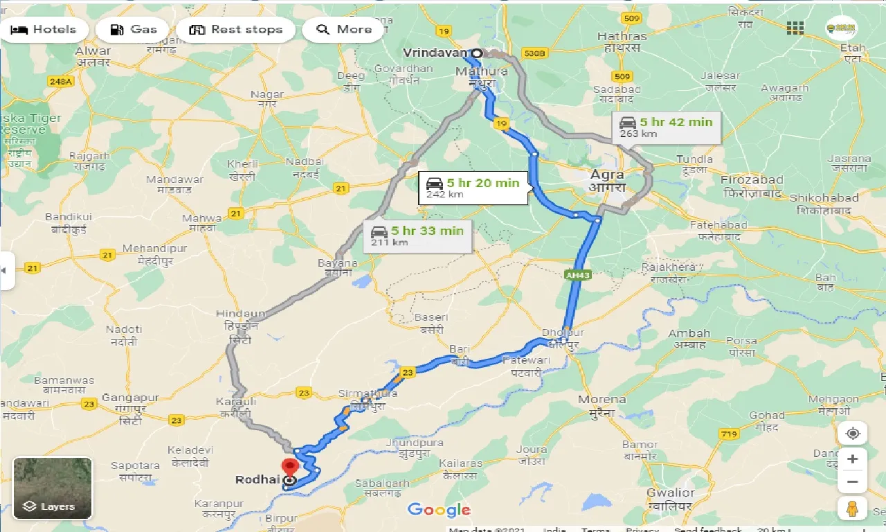 vrindavan-to-rodhai-one-way