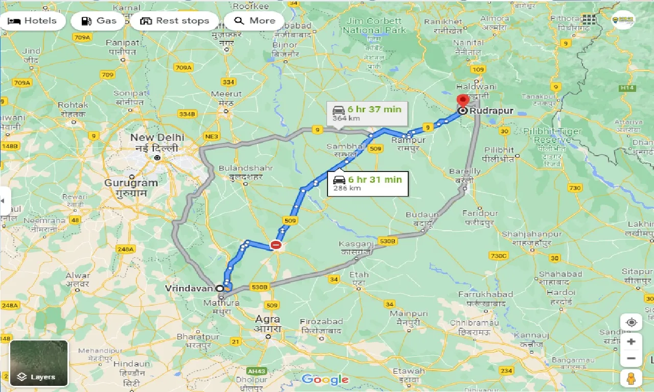 vrindavan-to-rudrapur-taxi