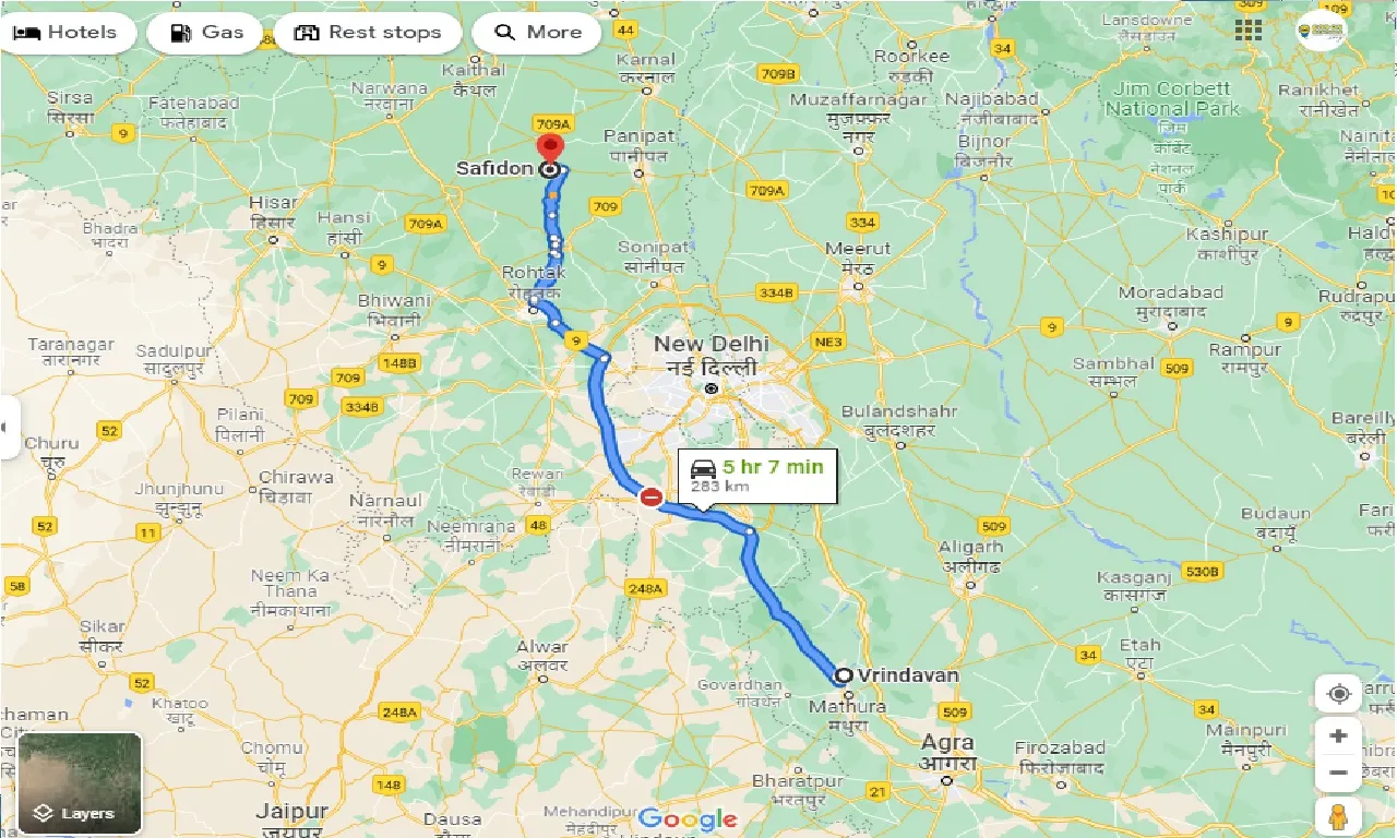 vrindavan-to-safidon-taxi