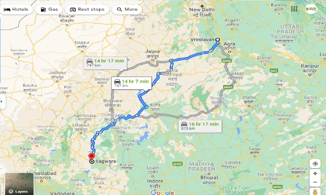 vrindavan-to-sagwara-taxi