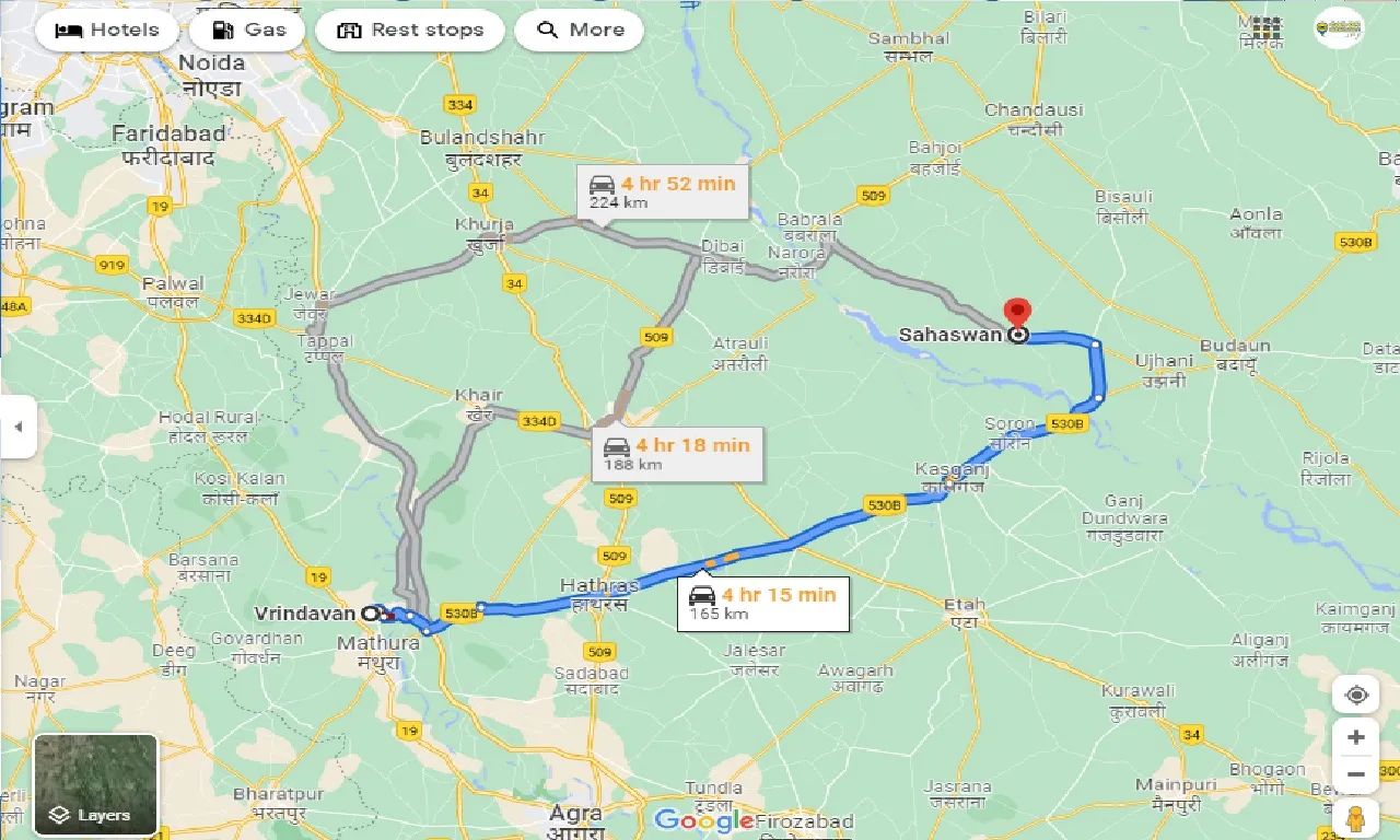 vrindavan-to-sahaswan-one-way