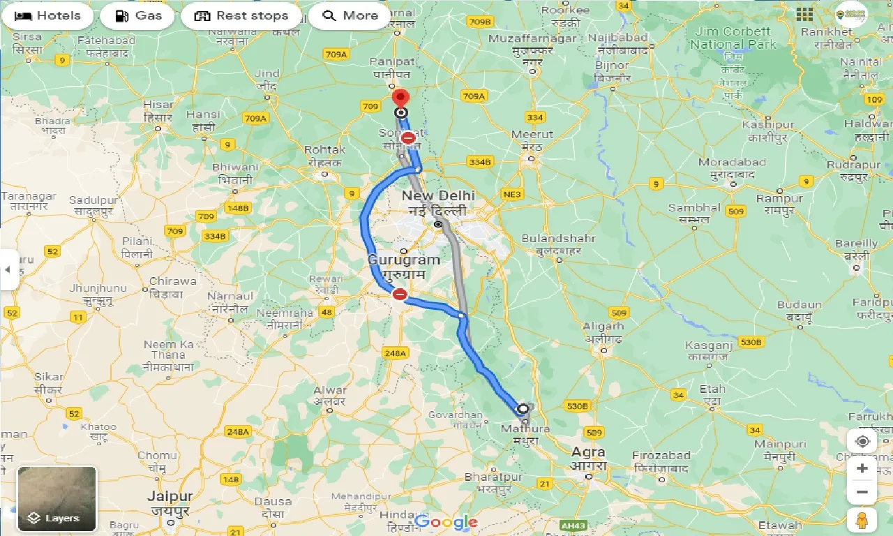 vrindavan-to-samalkha-one-way
