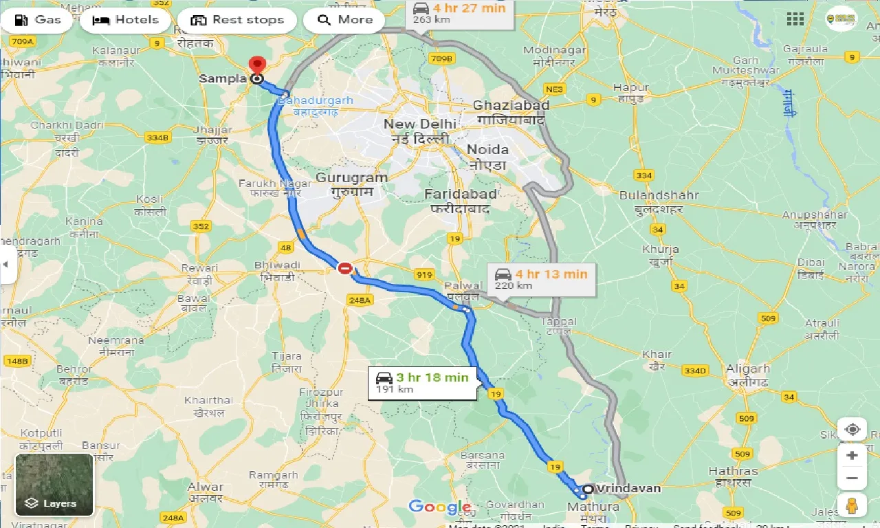 vrindavan-to-sampla-taxi