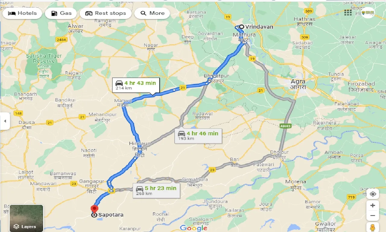 vrindavan-to-sapotara-one-way