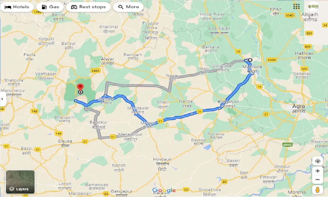 vrindavan-to-sariska-tiger-reserve-taxi