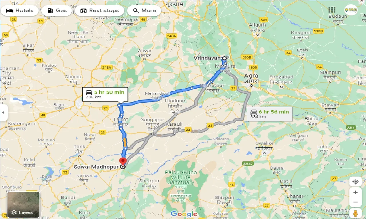 vrindavan-to-sawai-madhopur-taxi