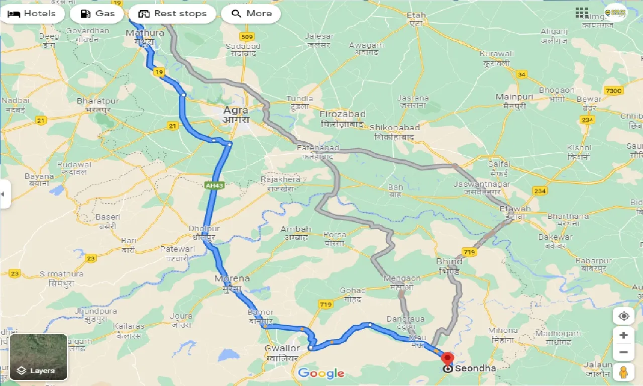 vrindavan-to-seondha-one-way