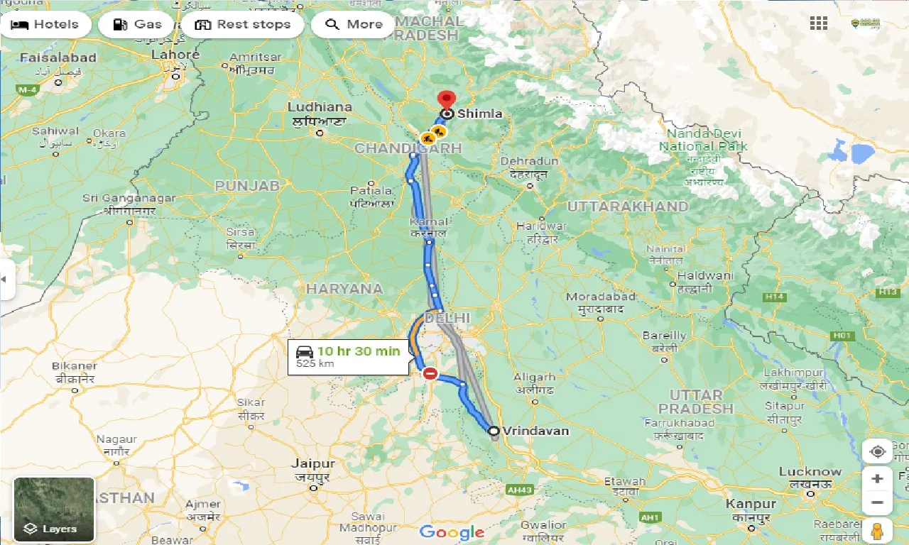 vrindavan-to-shimla-one-way