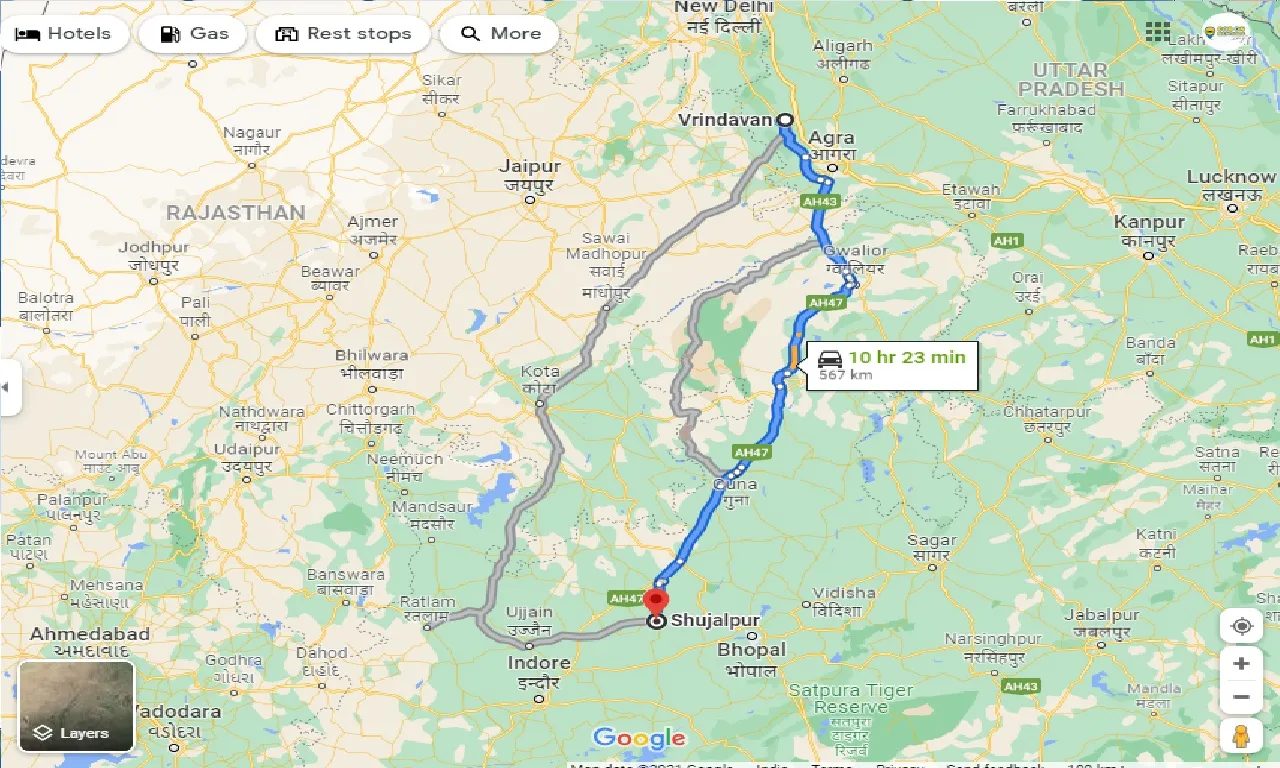 vrindavan-to-shujalpur-taxi