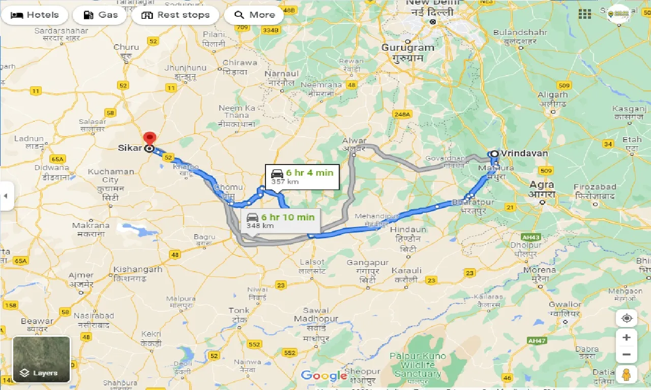vrindavan-to-sikar-one-way
