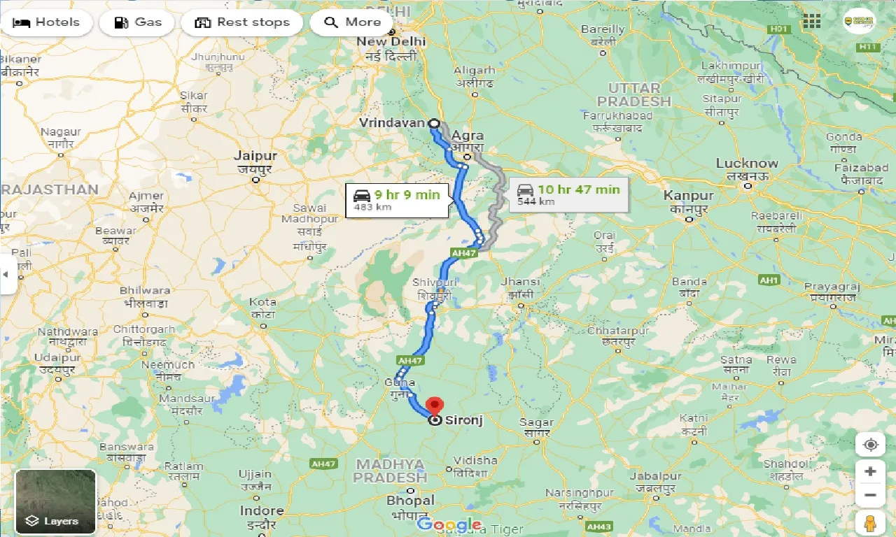 vrindavan-to-sironj-one-way