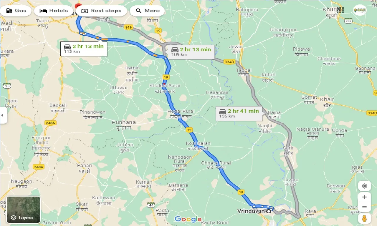 vrindavan-to-sohna-one-way