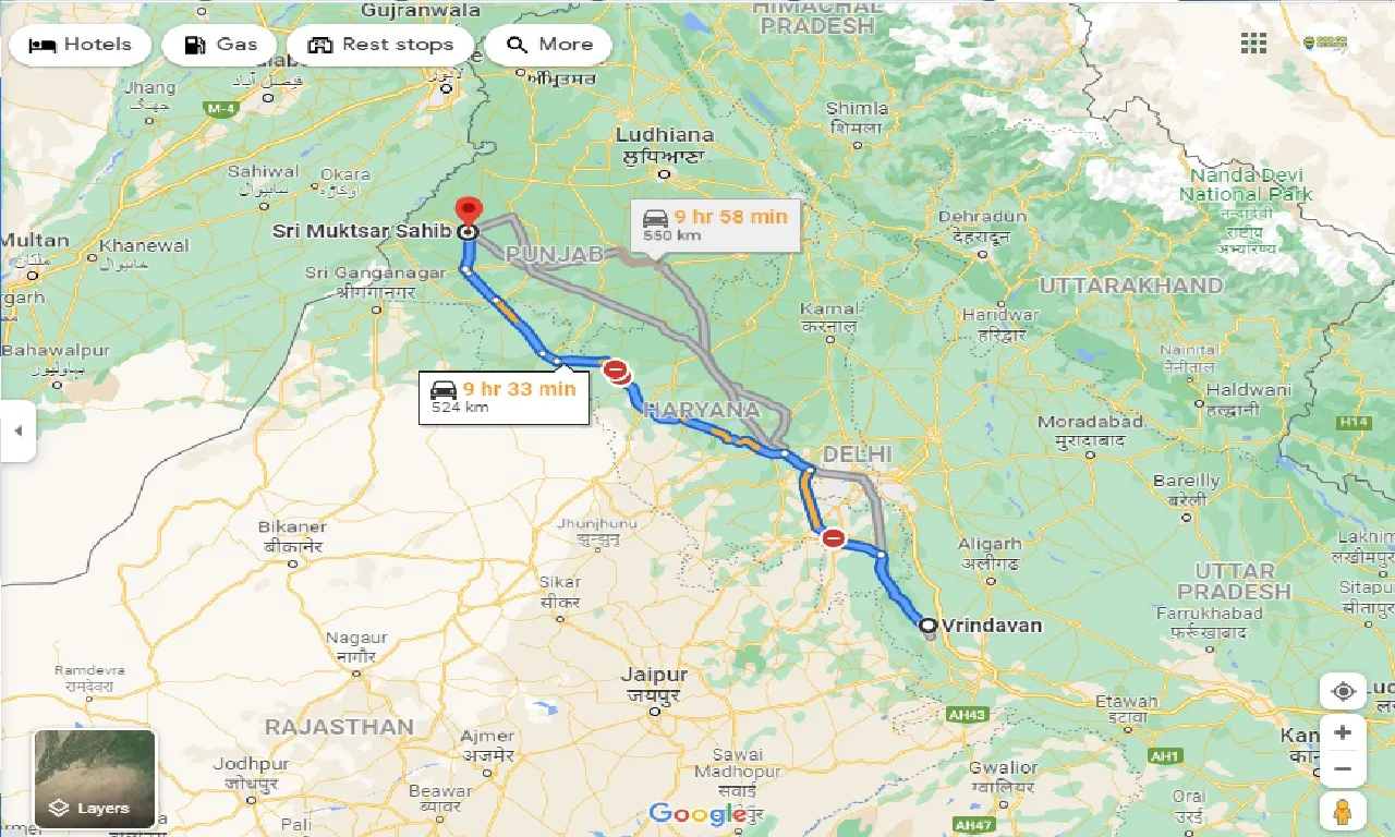 vrindavan-to-sri-muktsar-sahib-one-way
