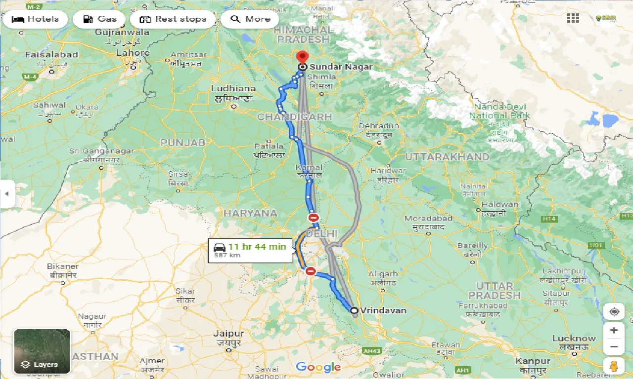 vrindavan-to-sundar-nagar-one-way