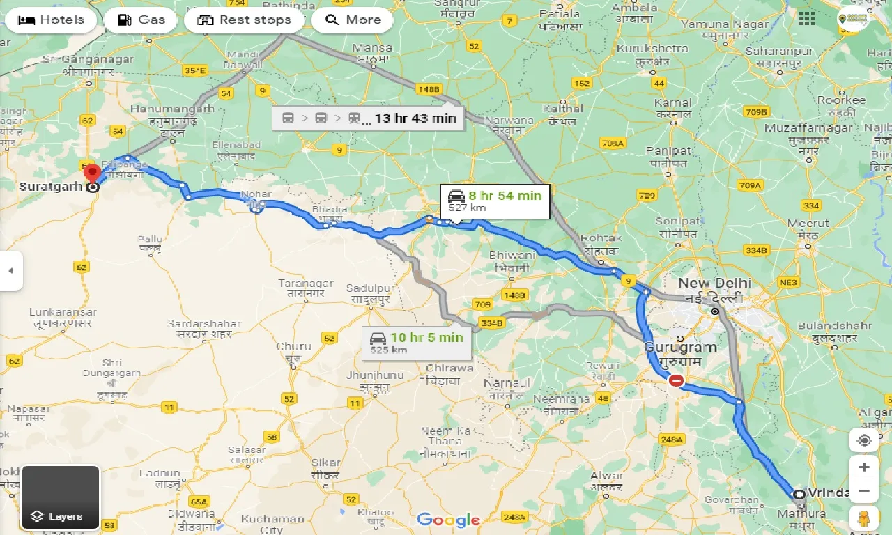vrindavan-to-suratgarh-one-way