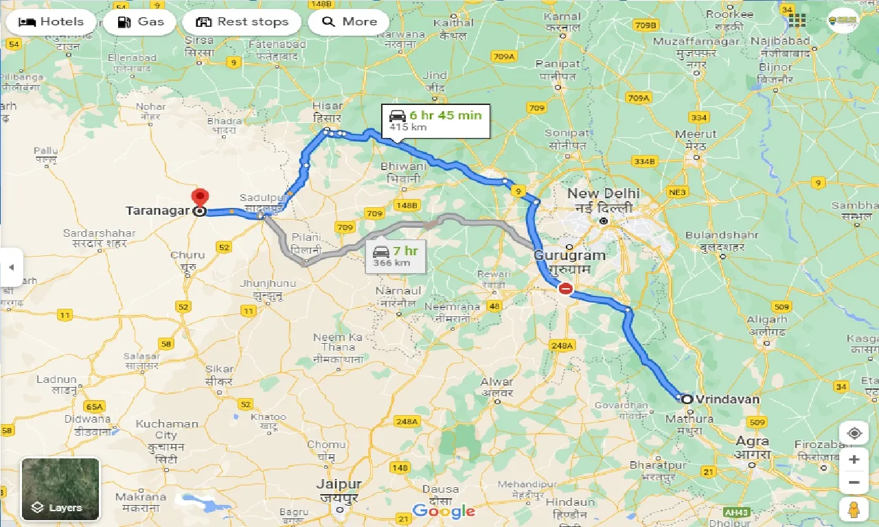 vrindavan-to-taranagar-taxi