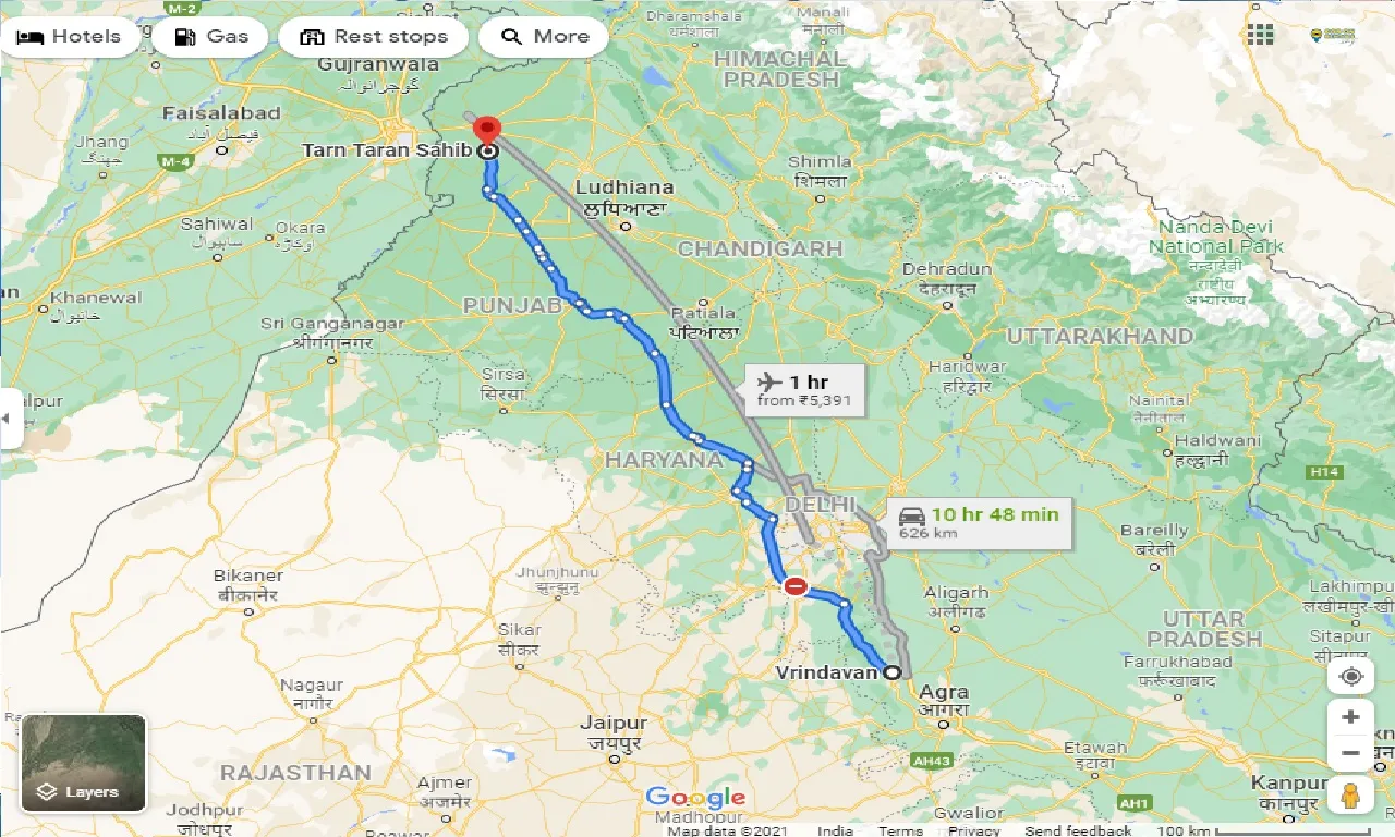 vrindavan-to-tarn-taran-sahib-one-way