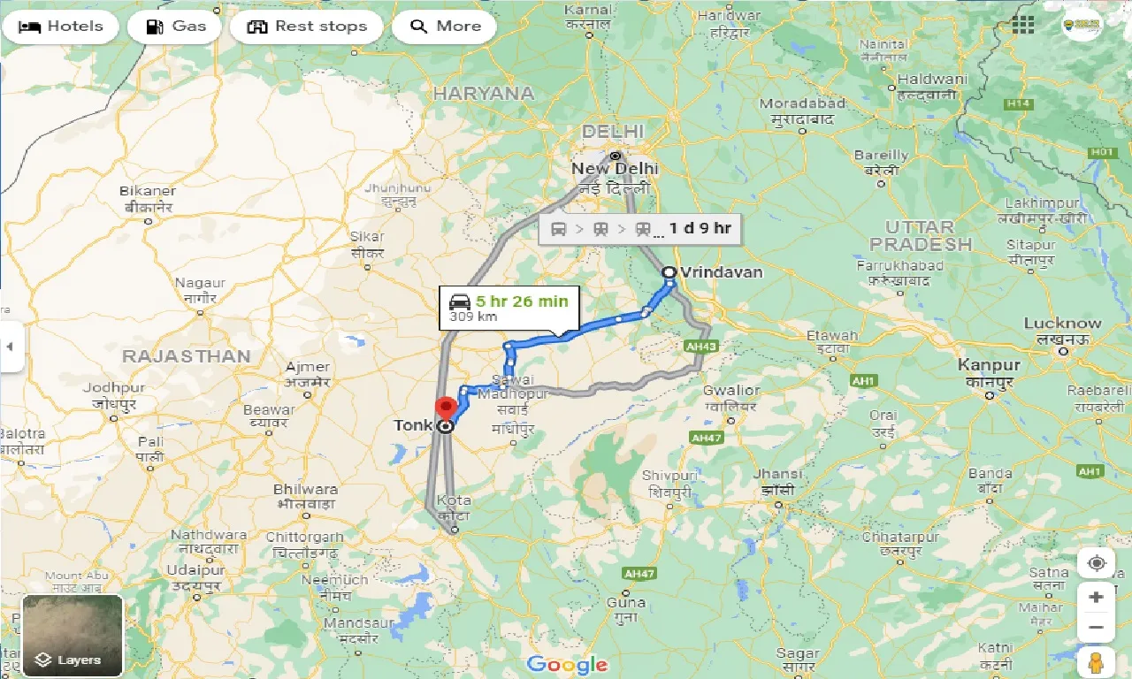 vrindavan-to-tonk-one-way