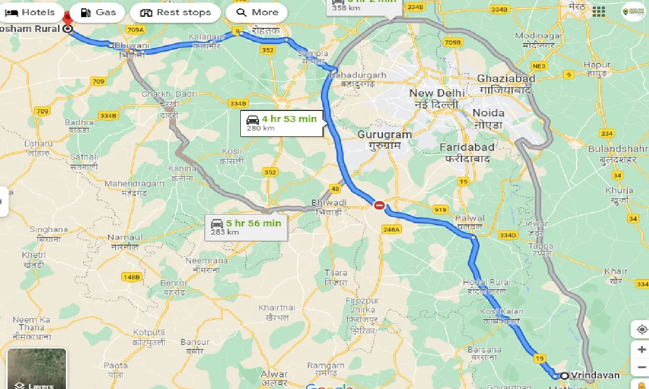 vrindavan-to-tosham-rural-taxi