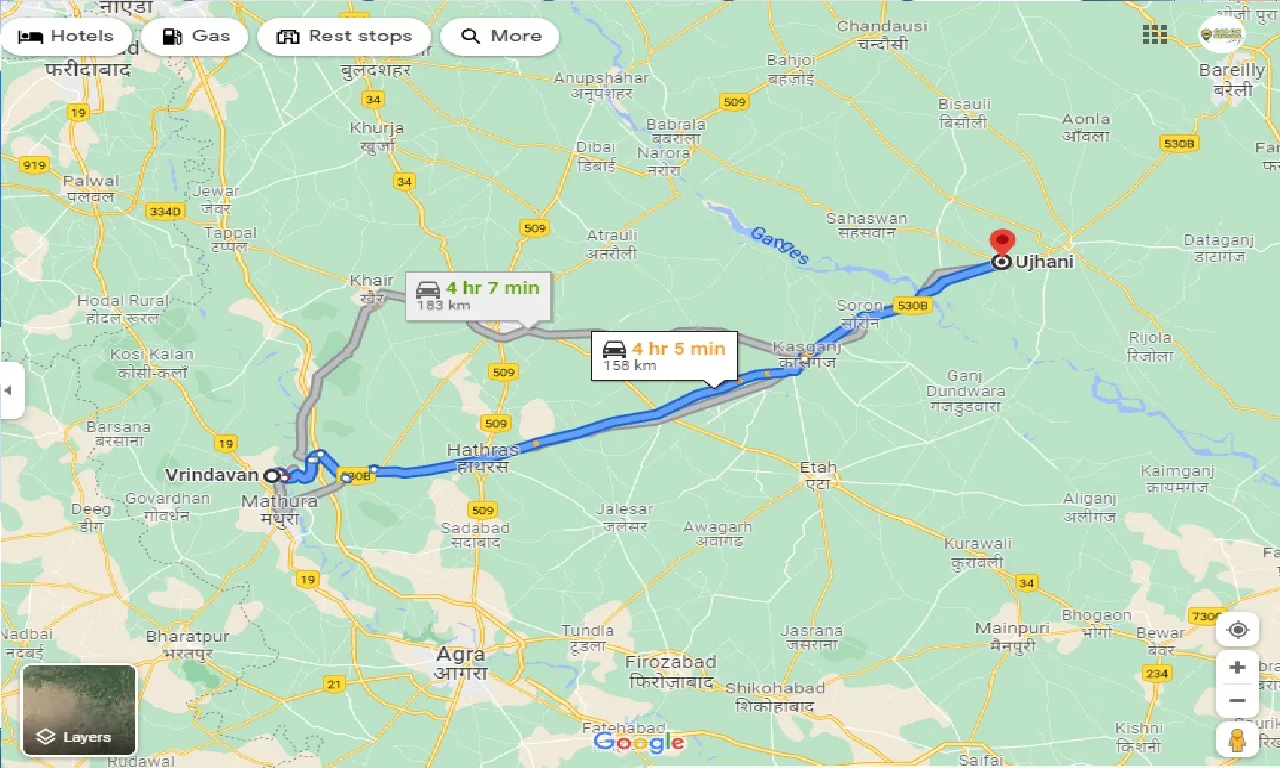 vrindavan-to-ujhani-one-way