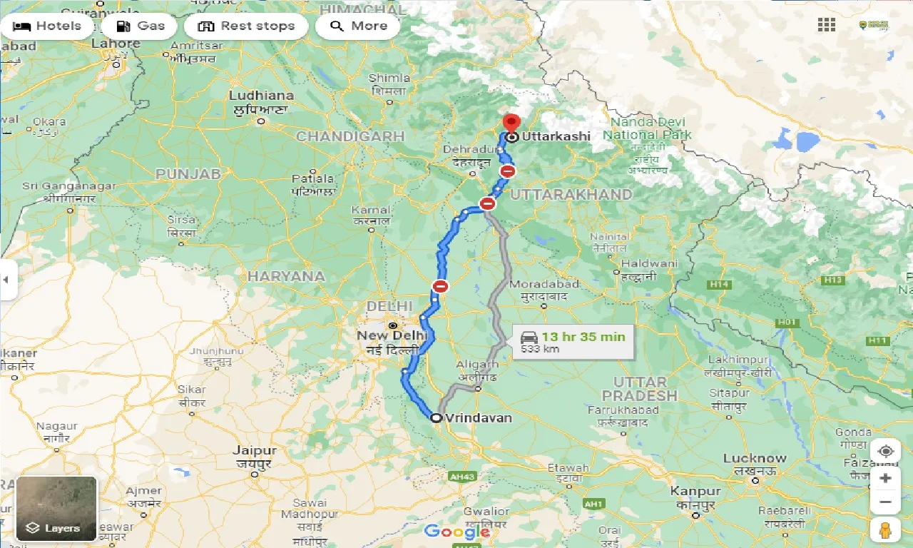 vrindavan-to-uttarkashi-taxi