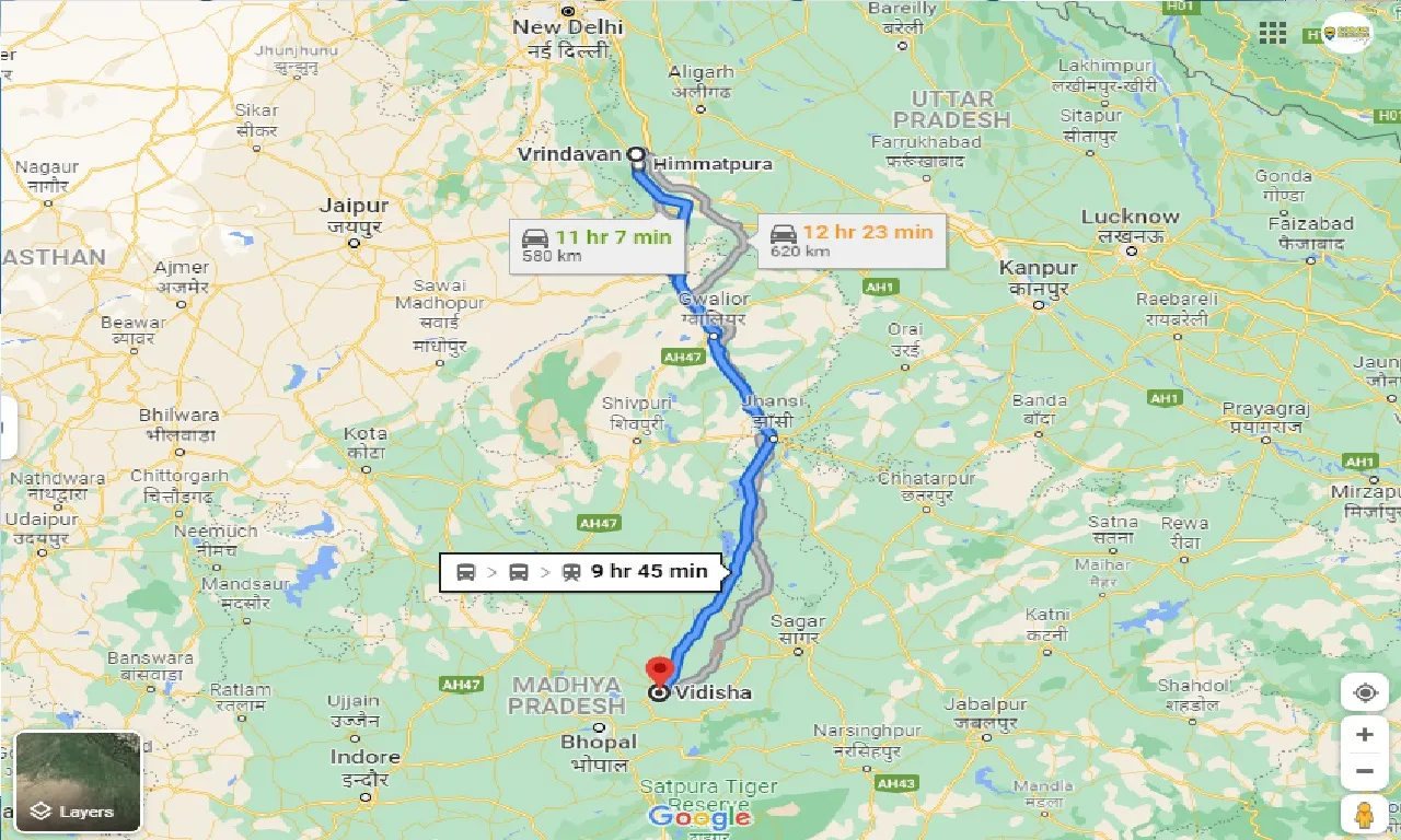 vrindavan-to-vidisha-one-way