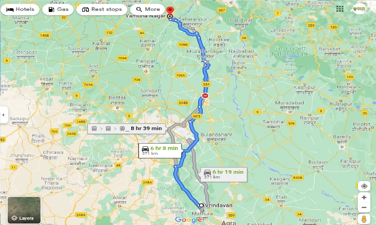 vrindavan-to-yamuna-nagar-one-way