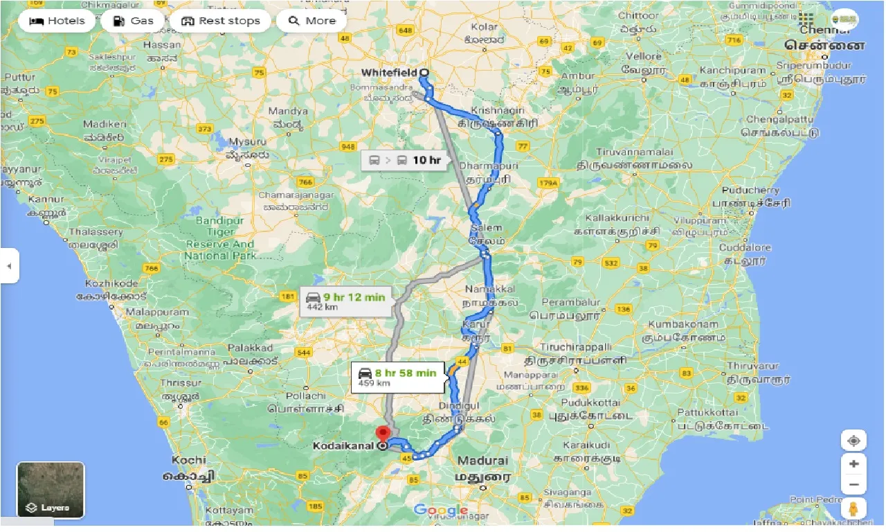 whitefield-to-kodaikanal-round-trip